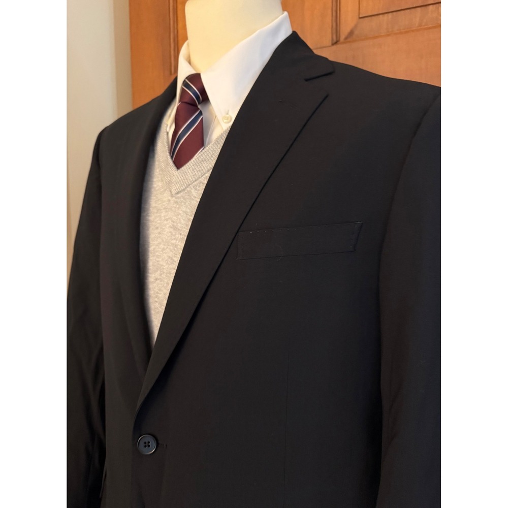 NWT Brooks Brothers Blazer Men 45R Black Wool-Blend Sport Coat Funeral Wedding